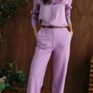 Elegant Lavender Women's Straight Leg Pants